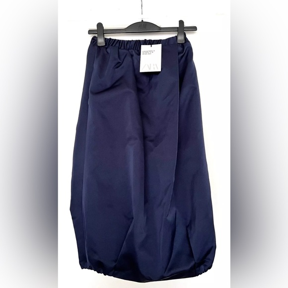 Zara VOLUMINOUS TAFFETA SKIRT LIMITED EDITION. Navy Blue. Size XS. New with Tags - Picture 13 of 16